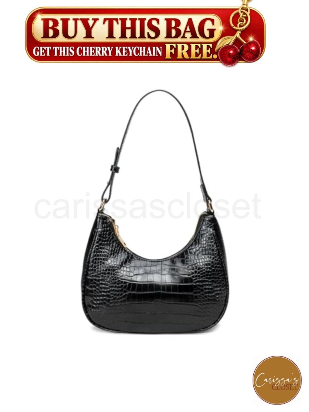 ✨ PU Leather Hobo Shoulder Bag Mini Clutch Tote with Zipper Closure